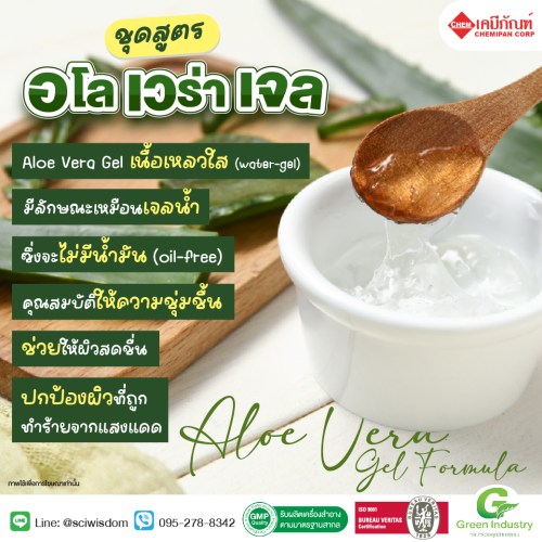ชุดสูตร อโล เวร่า เจล (เจลว่านหางจรเข้เนื้อเจล) (Aloe Vera Gel Formula) 250g. A M