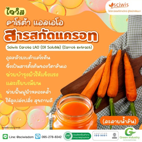 ไซวิส คาโรต้า แอลเอโอ (ละลายน้ำมัน) (สารสกัดแครอท ) (Sciwis Carota LAO  (Oil Soluble) (Carrot extract)) 25g. A M