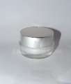 Acrylic Pot White Cap(กระปุกอะคริลิค ฝาขาวขอบเงิน)15มล : 1pcs. M